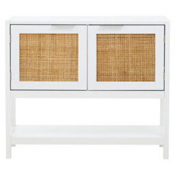 Orsina Versatile White Wood Side Cabinet, Rustic Bedside Cabinet, Easily Maintained Display Cabinet With Storage - thumbnail 4