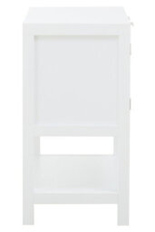 Orsina Versatile White Wood Side Cabinet, Rustic Bedside Cabinet, Easily Maintained Display Cabinet With Storage - thumbnail 2
