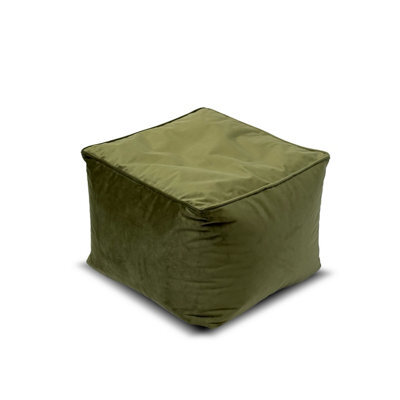 Core Cube Olive Velvet Bean Bag Cube - image 1