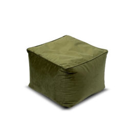 Core Cube Olive Velvet Bean Bag Cube - thumbnail 1