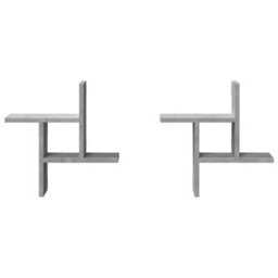 Walplus Wall Shelves 2 Pcs Concrete Grey 38X12X38 Cm Engineered Wood - thumbnail 4