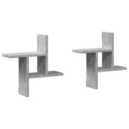 Walplus Wall Shelves 2 Pcs Concrete Grey 38X12X38 Cm Engineered Wood - thumbnail 2