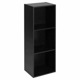 Urbn-Living Urbnliving Height 79.5Cm 3 Shelf Wooden Bookcase Shelving Colour Black Display Storage Shelf Unit Shelves