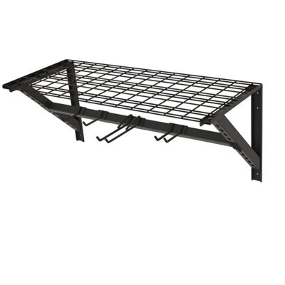 GoodHome Rand Black Garage Storage Rack With Hooks (H)412mm (W)968mm (D)400mm - image 1
