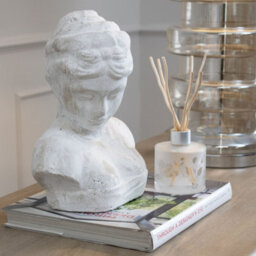 Woman's Head Bust Sculpture - Aged Stone Finish Decor - thumbnail 4