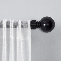 Moonlight Bedding Extendable Metal Curtain Pole With Ball Finials - Adjustable Plain Curtain Rod(Matte Black, 28 - 48 Inches) - thumbnail 8