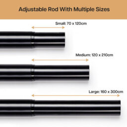 Moonlight Bedding Extendable Metal Curtain Pole With Ball Finials - Adjustable Plain Curtain Rod(Matte Black, 28 - 48 Inches) - thumbnail 3