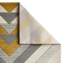 Beige Grey Yellow Abstract Geometric 15mm Pile Stain-Resistant Rug For Bedroom, Dining Room, Living Room-80Cm X 150Cm - thumbnail 2