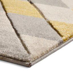 Beige Grey Yellow Abstract Geometric 15mm Pile Stain-Resistant Rug For Bedroom, Dining Room, Living Room-80Cm X 150Cm - thumbnail 5
