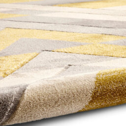 Beige Grey Yellow Abstract Geometric 15mm Pile Stain-Resistant Rug For Bedroom, Dining Room, Living Room-80Cm X 150Cm - thumbnail 7