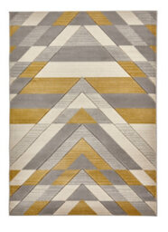 Beige Grey Yellow Abstract Geometric 15mm Pile Stain-Resistant Rug For Bedroom, Dining Room, Living Room-80Cm X 150Cm - thumbnail 8