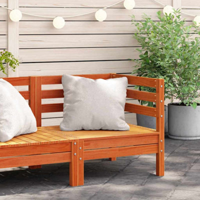 Berkfield Garden Sofa Corner Wax Brown Solid Wood Pine - image 1