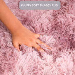 Aspire Homeware Non-Slip Tie Dye Pink Shaggy Rug Soft Fluffy Doormat, (L)80Cm X (W)50Cm - thumbnail 3