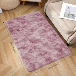 Aspire Homeware Non-Slip Tie Dye Pink Shaggy Rug Soft Fluffy Doormat, (L)80Cm X (W)50Cm