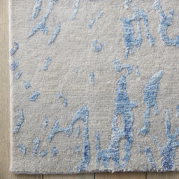 Grey Blue Wool Luxurious Modern Easy To Clean Handmade Abstract Bedroom Dining Room And Living Room Rug -259Cm X 351Cm - thumbnail 6