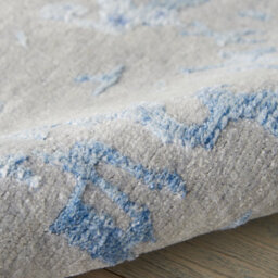 Grey Blue Wool Luxurious Modern Easy To Clean Handmade Abstract Bedroom Dining Room And Living Room Rug -259Cm X 351Cm - thumbnail 8