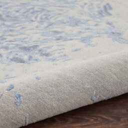 Grey Blue Wool Luxurious Modern Easy To Clean Handmade Abstract Bedroom Dining Room And Living Room Rug -259Cm X 351Cm - thumbnail 9