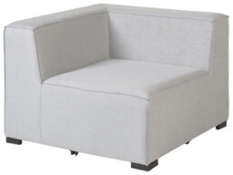 Beliani Garden Corner Sofa With Ottoman 7 Seater Arezzo Right Hand Modular Light Grey - thumbnail 9