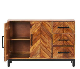 Buttercup Farm Parquet 120 Cm Sideboard - Mango Wood/iron - L40 X W120 X H80 Cm - Pp Finish - thumbnail 3