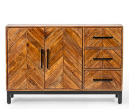 Buttercup Farm Parquet 120 Cm Sideboard - Mango Wood/iron - L40 X W120 X H80 Cm - Pp Finish - thumbnail 2
