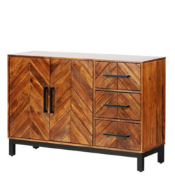 Buttercup Farm Parquet 120 Cm Sideboard - Mango Wood/iron - L40 X W120 X H80 Cm - Pp Finish - thumbnail 1