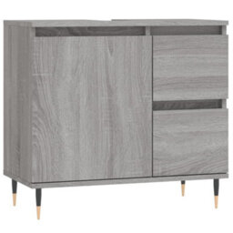 Berkfield Bathroom Cabinet Grey Sonoma 65X33X60 Cm Engineered Wood - thumbnail 2