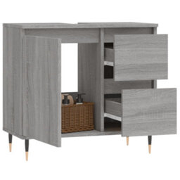 Berkfield Bathroom Cabinet Grey Sonoma 65X33X60 Cm Engineered Wood - thumbnail 3
