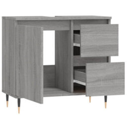 Berkfield Bathroom Cabinet Grey Sonoma 65X33X60 Cm Engineered Wood - thumbnail 4