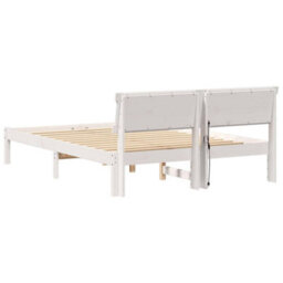 Berkfield Modern With Led Strip Lights White 140 X 190 Cm Solid Pine Wood - thumbnail 7