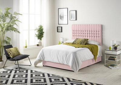 Somnior Beds Somnior Galaxy Plush Pink 4Ft Memory Foam Divan Bed With 4 Drawers, Mattress & Headboard - Small Double - image 1