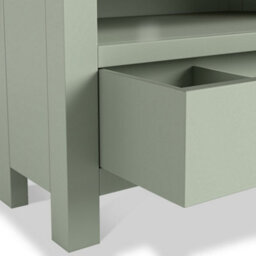 Farro Sage  Corner Tv Unit With Washed Oak Top - Fully Assembled - By Roseland Furniture - thumbnail 8