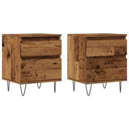 Berkfield Bedside Cabinets 2 Pcs Old Wood 40X35X50 Cm Engineered Wood - thumbnail 2