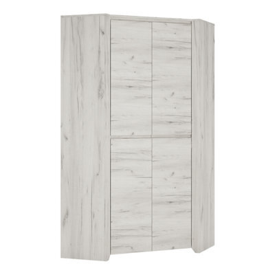 Furniture To Go Angel Corner Fitted Wardrobe In White Craft Oak - image 1