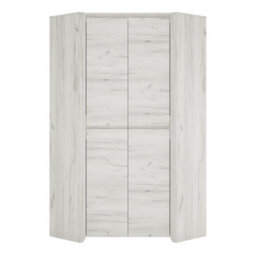 Furniture To Go Angel Corner Fitted Wardrobe In White Craft Oak - thumbnail 2