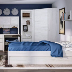 Furniture To Go Angel Corner Fitted Wardrobe In White Craft Oak - thumbnail 5