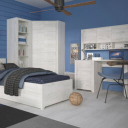 Furniture To Go Angel Corner Fitted Wardrobe In White Craft Oak - thumbnail 4