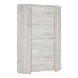 Furniture To Go Angel Corner Fitted Wardrobe In White Craft Oak