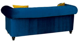 Hilton Chesterfield Style Sofa Navy Blue French Velvet Fabric 3+2 Seater Set (3+2 Seater) - thumbnail 7