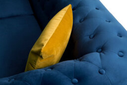 Hilton Chesterfield Style Sofa Navy Blue French Velvet Fabric 3+2 Seater Set (3+2 Seater) - thumbnail 4