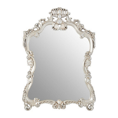 Orsina Champagne Decorative Swirl Design Wall Mirror,distinctive Mirror With Cartouche Frame,perfect For Gifting - image 1