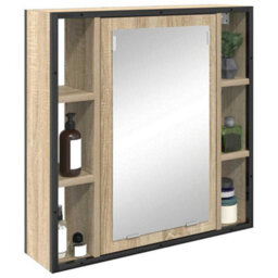 Walplus Bathroom Mirror Cabinet Beige 60 X 16 X 60 Cm Engineered Wood - thumbnail 3