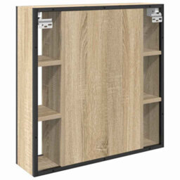 Walplus Bathroom Mirror Cabinet Beige 60 X 16 X 60 Cm Engineered Wood - thumbnail 8