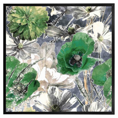 "Andrew Lee Green Flowers (Picutre Frame) / 24X24"" / Oak" - image 1