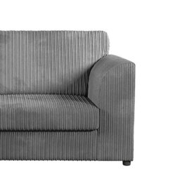 Furnishings For Less UK Luxor Grey Jumbo Cord 4 Seater Corner Sofa Left Hand Facing - Full Back - thumbnail 3