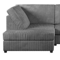Furnishings For Less UK Luxor Grey Jumbo Cord 4 Seater Corner Sofa Left Hand Facing - Full Back - thumbnail 4