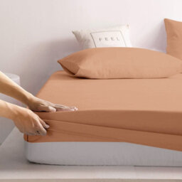 Ameha Peach Fitted Sheet Anti Allergic Extra Deep 25 Cm Bedsheet Single Microfiber Hypoallergenic Durable Bedsheet(91X190Cm) - thumbnail 3