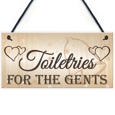 Red Ocean Shabby Chic Wedding Sign Toiletries For Gents Groom Plaque Best Man Bride Gift Pageboy - image 1