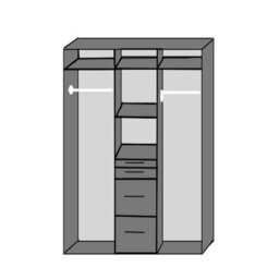 Diver 3 Door Oak  Wardrobe With Drawers - thumbnail 5
