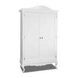 Statement Furniture Juliette Double Wardrobe. French Style 2 Door Wardrobe With Crystal Handles - White - thumbnail 4