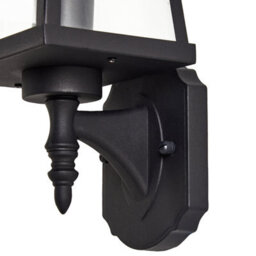 Beliani Outdoor Wall Light Sconce Matte Black Iron With Clear Glass Shade Weatherproof Patio Garden Lighting - thumbnail 5